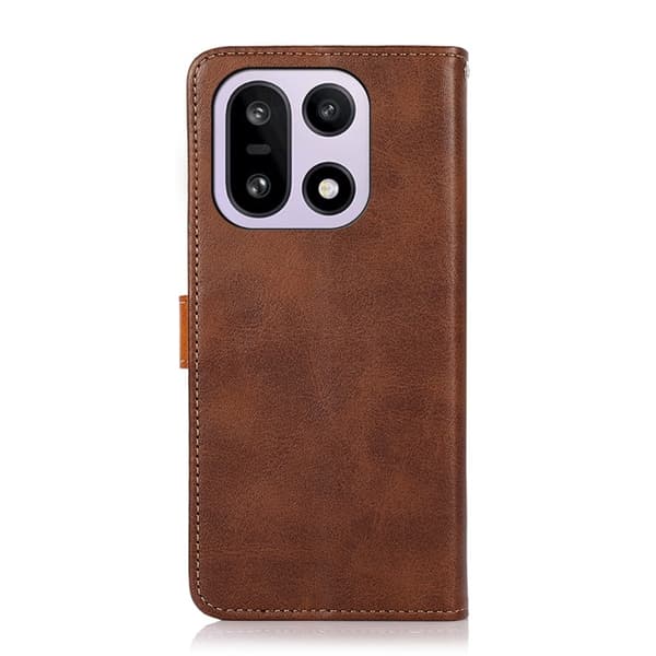 KHAZNEH OnePlus 15 5G Plånboksfodral Flip Konstläder Stativ - Brun Brun