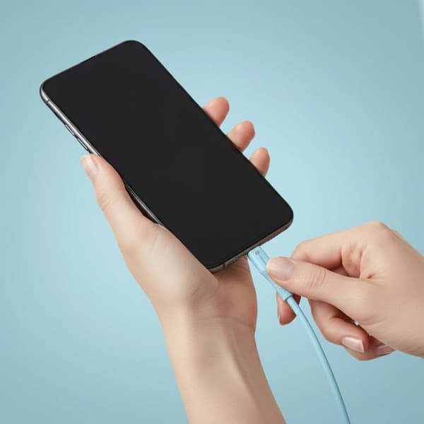 FORCELL USB-A till USB-C 66W Kabel 3A 1m QC4.0 Silikon C342 - Blå
