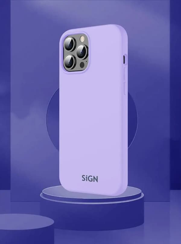 SiGN iPhone 14 Pro Skal Liquid Silicone - Lavender Lila