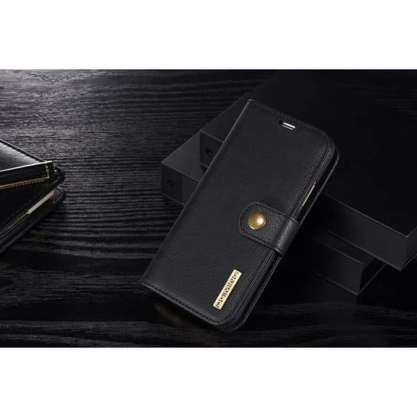 DG.MING iPhone X/XS Plånboksfodral Äkta läder med - Svart