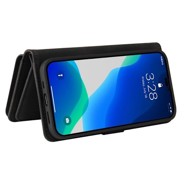 iPhone 14 Pro Max Plånboksfodral KT Zipper - Svart Svart