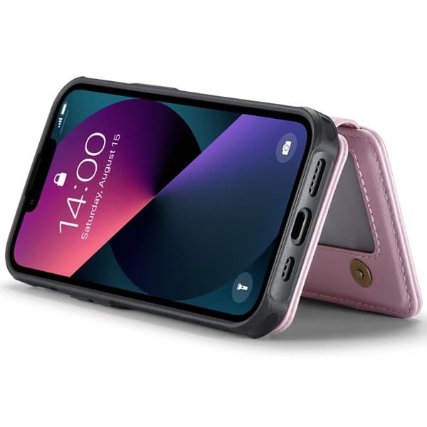 JEEHOOD J05 Mobilskal till iPhone 13 Läder Mobil- Rosa