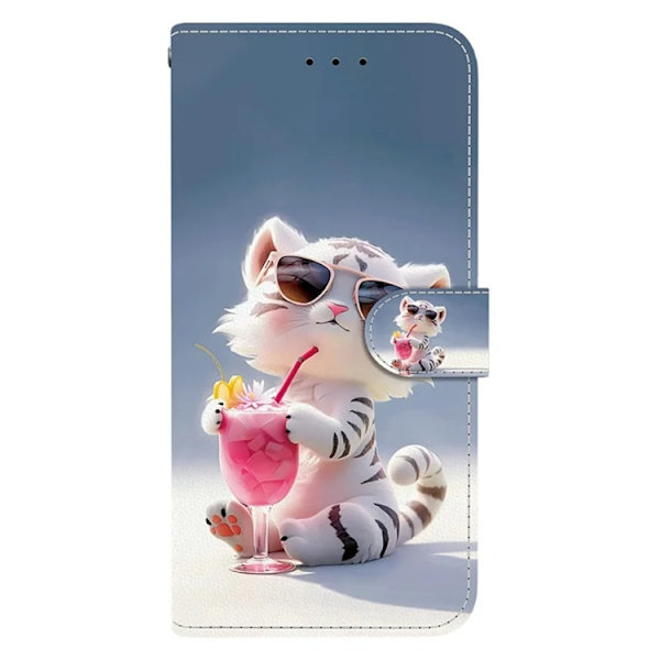 iPhone 17 Pro Max Plånboksfodral Med Lanyard - Cartoon Tiger Blå