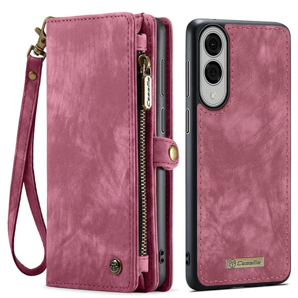 CASEME Galaxy S25 FE Plånboksfodral PU-läder - Röd Röd