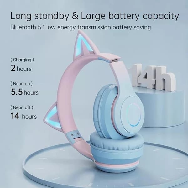 Over-Ear Hörlurar för Barn med Mic Justerbara Fällbara BT029C - Blå Blå