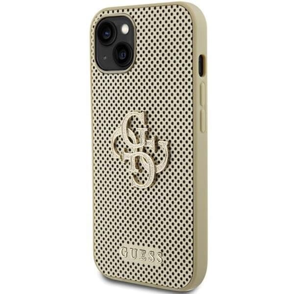 Guess Mobilskal till iPhone 15 Perforated Glitter - Guld Guld