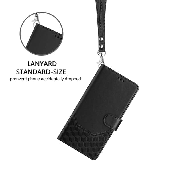 Nothing CMF Phone 2 Pro Konstläder Plånboksfodral Honeycomb RFID-Skydd Svart