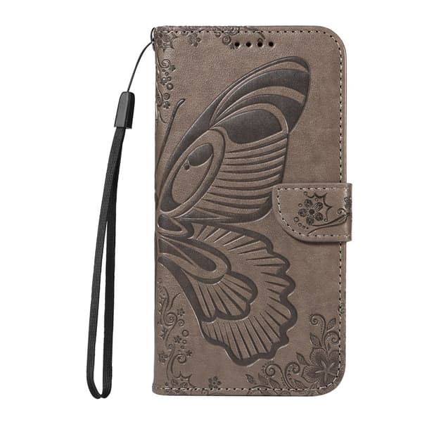 Mobilskal till Samsung Galaxy S26 / S26 Pro Fjärilsdesign KonstLäder - Grå