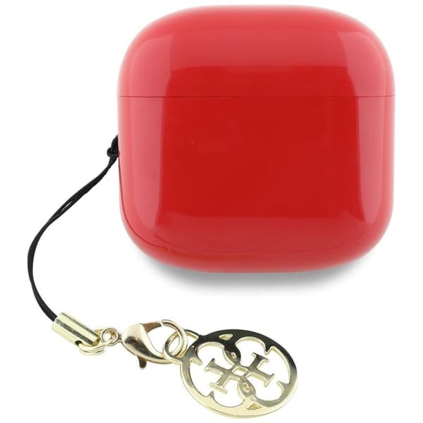Guess TWS In-Ear Hörlurar Glossy Effect Printed Logo & Charm - Röd Röd