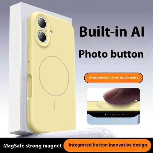 Mobilskal till iPhone 16 Magafe med Camera Touch Control - Gul Gul