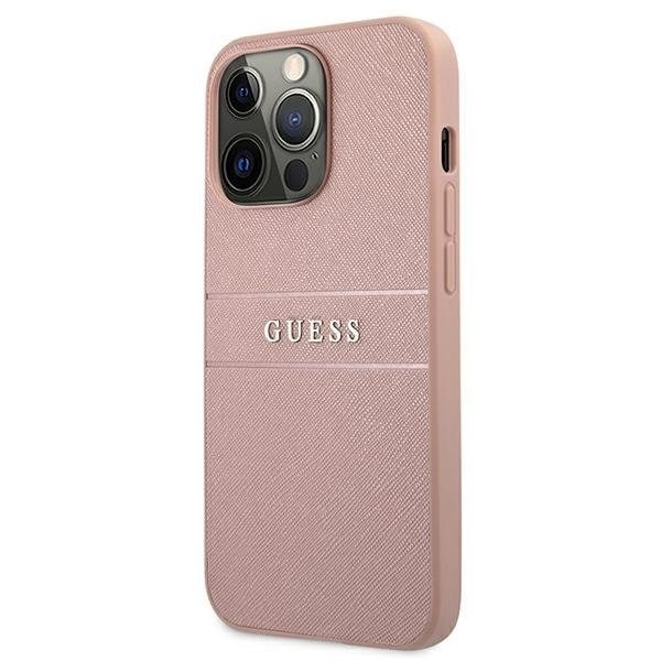 Guess iPhone 13 Pro Skal Max Saffiano Stripe - Rosa Rosa