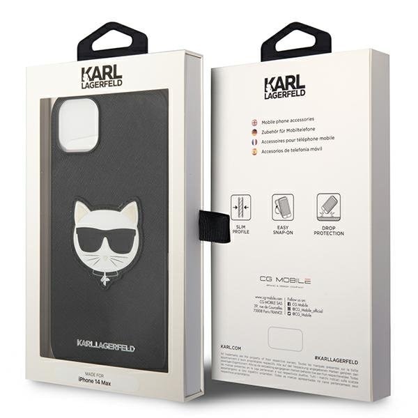 Karl Lagerfeld iPhone 14 Plus Skal Saffiano Choupette Head Patch - Svart Svart