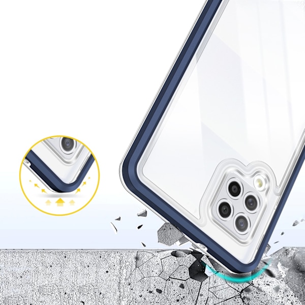 Galaxy A42 5G Skal Clear 3in1 - Blå