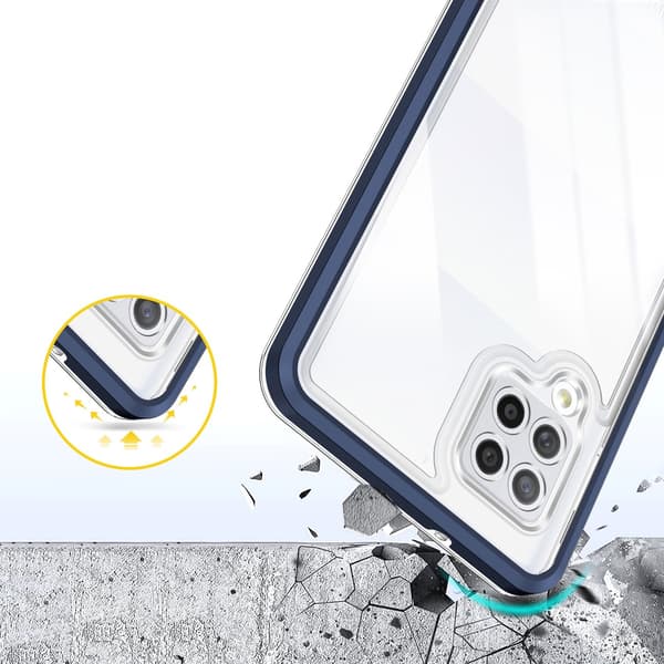Galaxy A42 5G Skal Clear 3in1 - Blå Blå