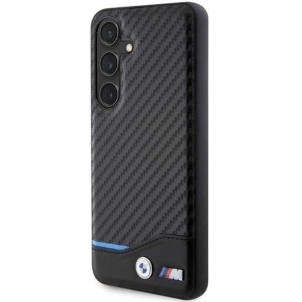 BMW Galaxy S24 matkapuhelimen suojakuori, nahkainen hiili - musta