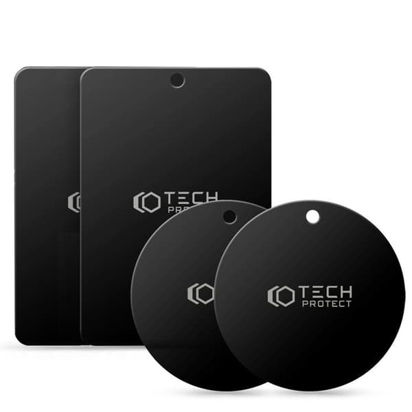 Tech-Protect [4-Pack] Metallplatta Magnetic Bilfäste - Svart Svart