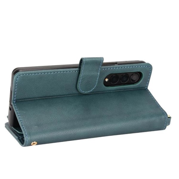 Galaxy Z Fold 4 Wallet Case vetoketjullinen magneetti - vihreä