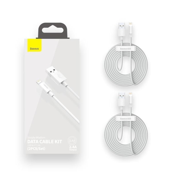 Baseus 2x Kabel Lightning To USB-A 1,5m - Hvid