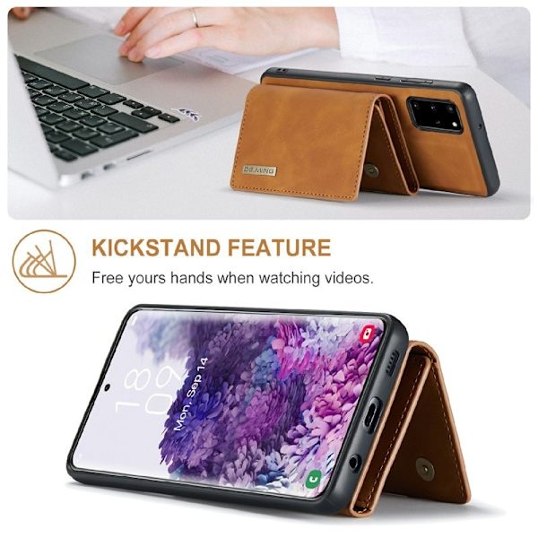 DG.MING Plånboksfodral Konstläder för Samsung Galaxy S20 Plus - Brun