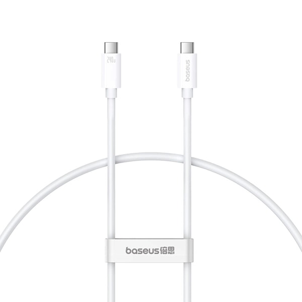Baseus USB-C till USB-C kabel 240W PD 8K 60Hz 1m - Vit