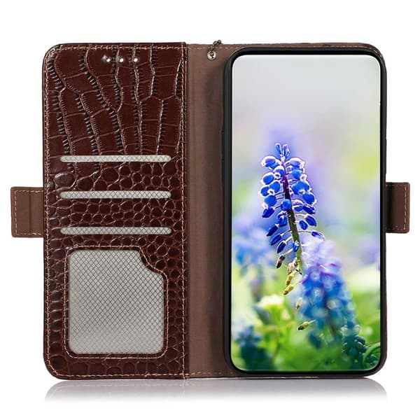 Samsung Galaxy S26 / S26 Pro Plånboksfodral RFID Skydd Äkta Läder - Brun