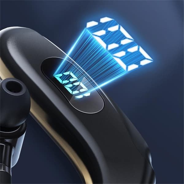 Single In-Ear Hörlur Bluetooth med Digital LED-Display Earhook Q20 Svart