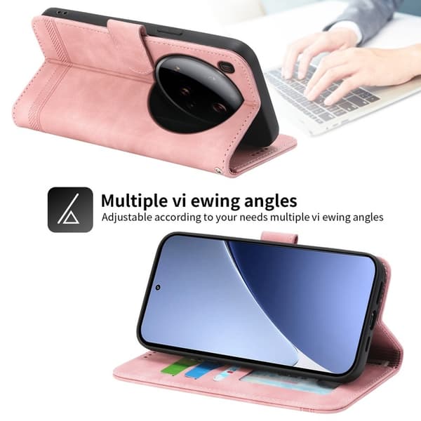 DIERFENG DF-03 för Xiaomi 15 Ultra Plånboksfodral Konstläder - Rosa