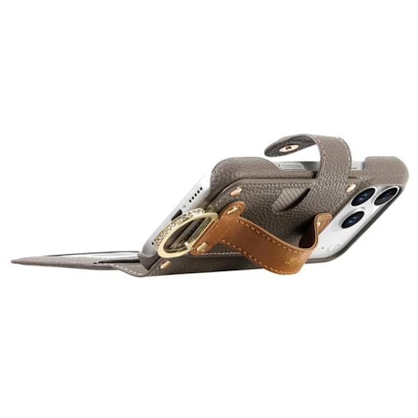 iPhone 17 Pro Max Konstläder Plånboksfodral RFID-Skydd Zipper - Grå Grå