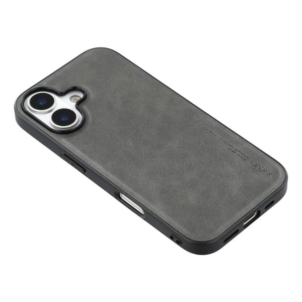 X-LEVEL Bojue-3 Mobilskal till iPhone 17 Läderbelagt PC+TPU Grå