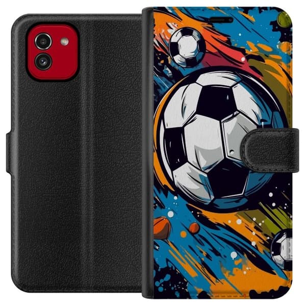 Pungcover til Samsung Galaxy A03 med Fodbolde