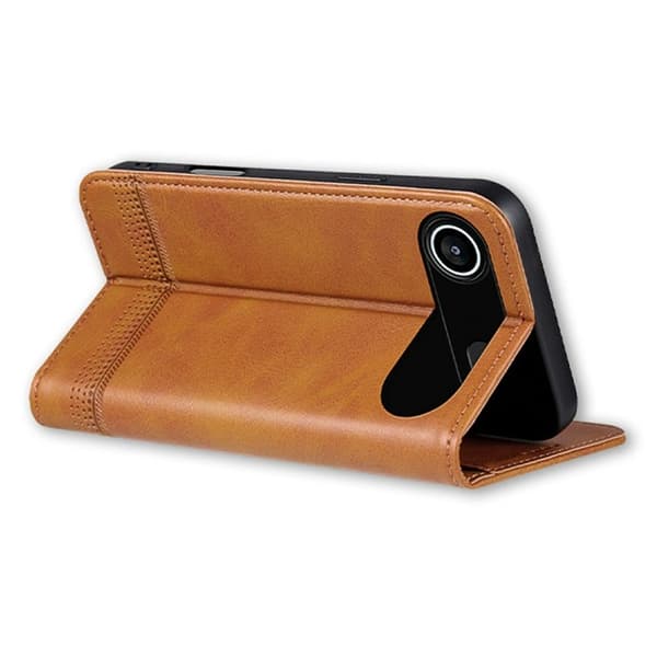 AZNS iPhone Air Plånboksfodral Konstläder - Brun