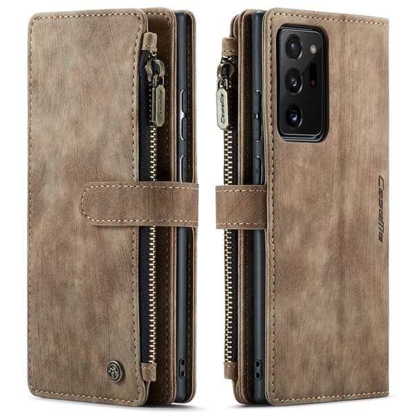 CASEME Konstläder Plånboksfodral för Samsung Galaxy Note20 Ultra - Brun