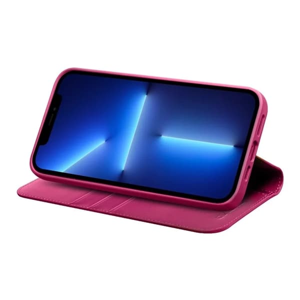 QIALINO iPhone 13 Pro Plånboksfodral Äkta läder - Rosa Rosa