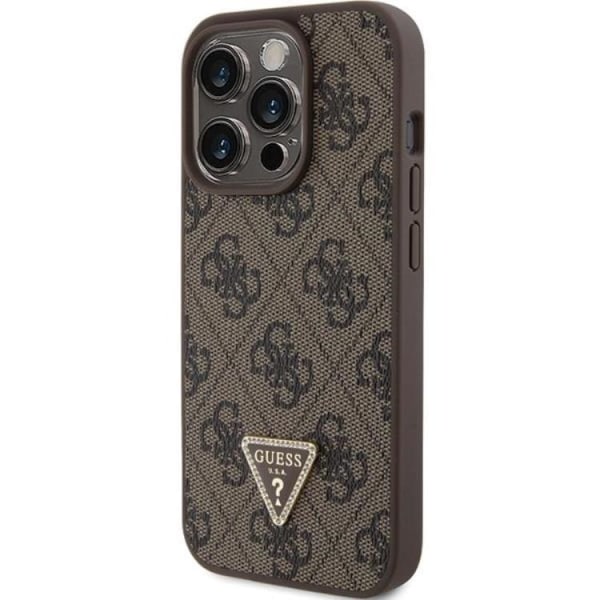 Guess iPhone 15 Pro Mobilskal 4G Triangle Strass - Brun