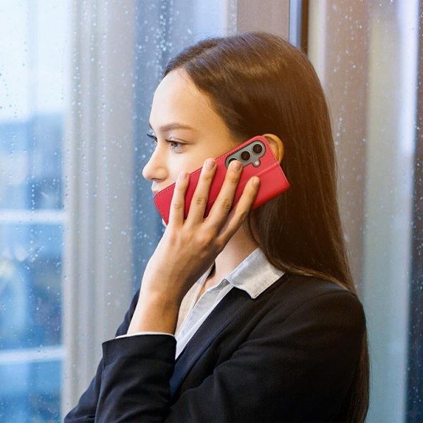 Dux Ducis Galaxy S24 Plus Plånboksfodral Äkta Läder Hivo - Röd