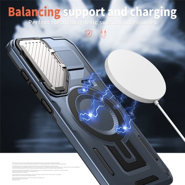 Mobilskal till Galaxy S25/S24 MagSafe Kickstand - Blå Blå