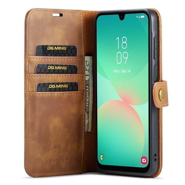 DG.MING Samsung Galaxy A26 5G Plånboksfodral Äkta läder - Brun