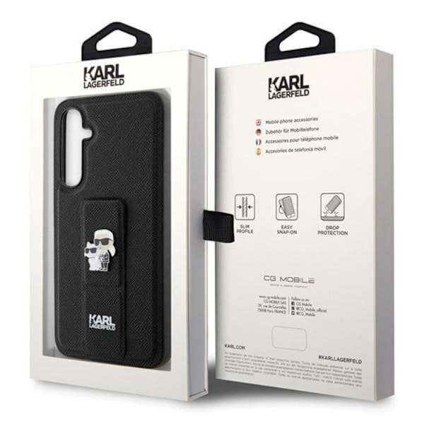 Karl Lagerfeld Galaxy S23 FE Mobilskal Gripstand Saffiano Pins Svart