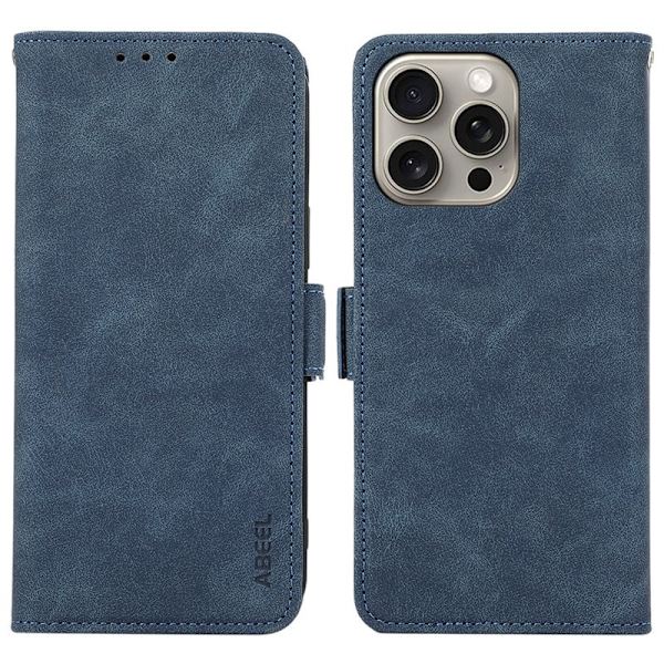 ABEEL iPhone 12 Pro Plånboksfodral Konstläder RFID-Skydd Magnetisk Blå