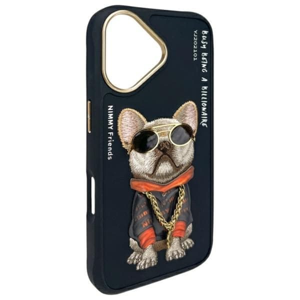 Nimmy Telefontaske til iPhone 16 Briller Cool Dog - Sort Black