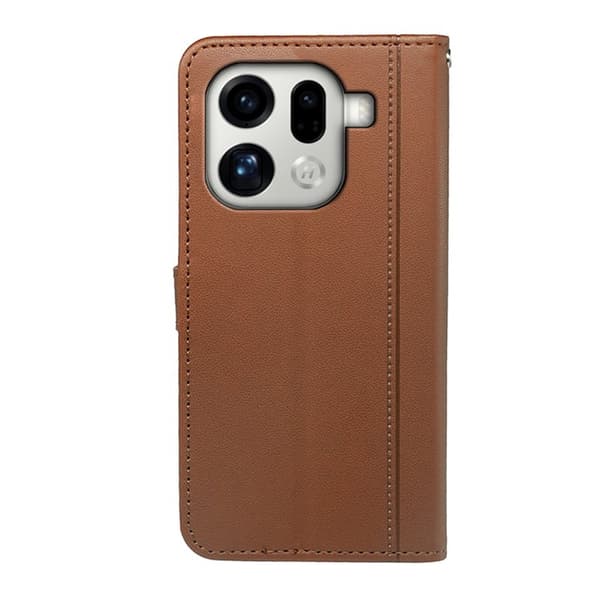 Oppo Find X9 Pro 5G Kortfack Plånboksfodral Handrem Konstläder - Brun