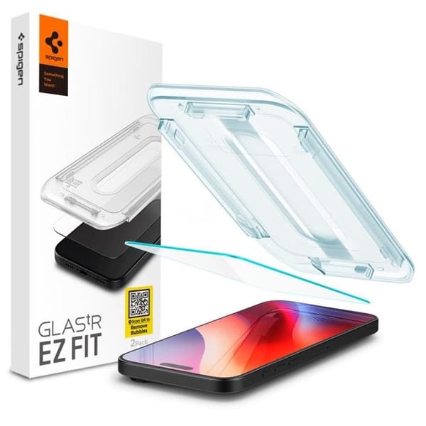 Spigen iPhone 15 Hærdet Glas Skærmbeskytter 'EZ' Fit - Clear Transparent