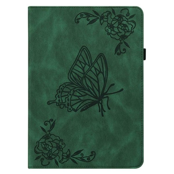 iPad 10.9 (2022) Case Butterfly Flower -painettu - vihreä