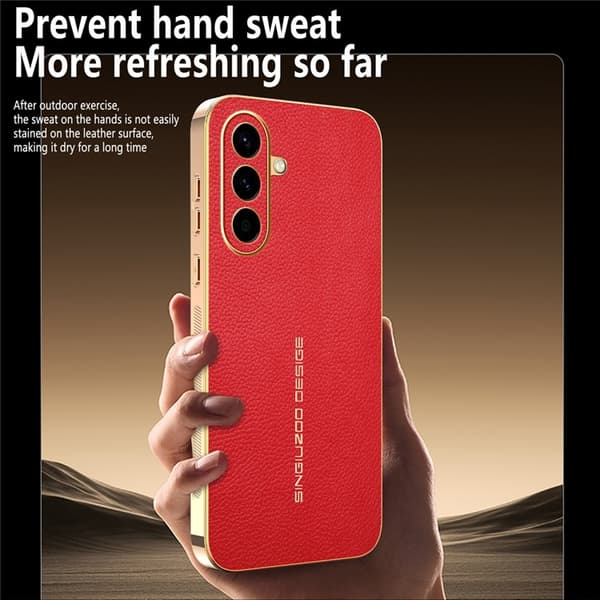 Mobilskal till Galaxy A57 Litchi Texture Anti Scratch Röd