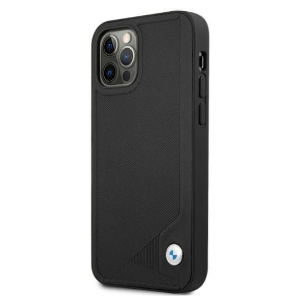 BMW Læder Deboss Skal iPhone 12 / 12 Pro - Sort Black