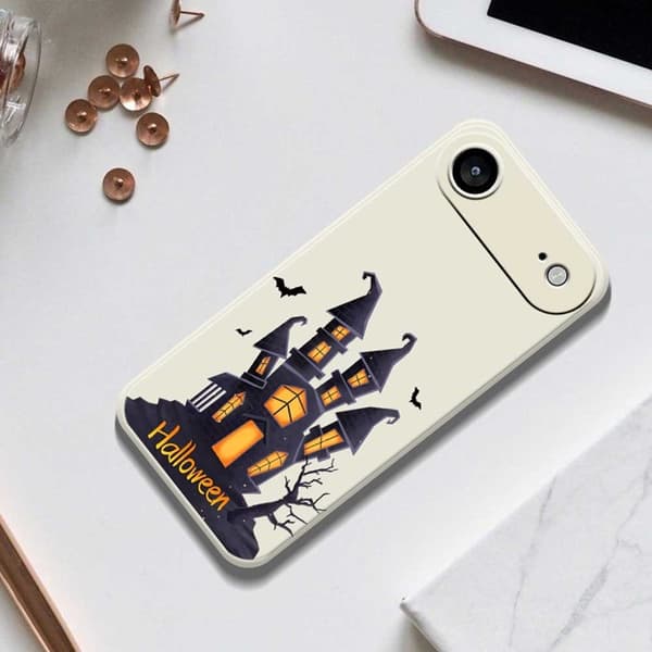Mobilskal till iPhone Air med Halloween Castle Pattern TPU - Lila Lila