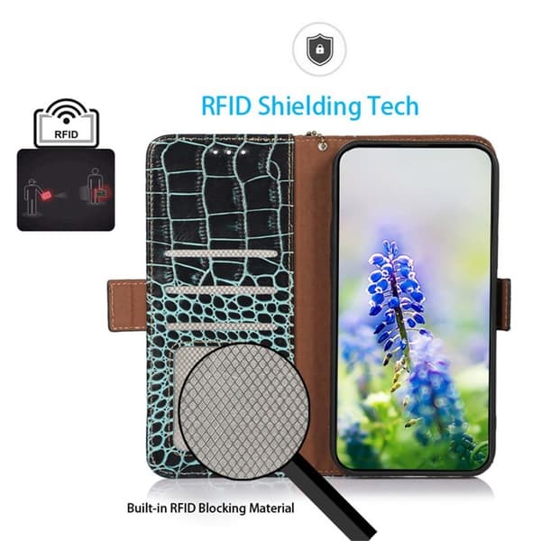Samsung Galaxy S26 / S26 Pro Plånboksfodral RFID Skydd Äkta Läder - Grön