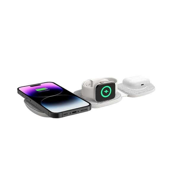Tech-Protect 3-i-1 trådløs oplader Magsafe iPhone Apple Watch AirPods Grå