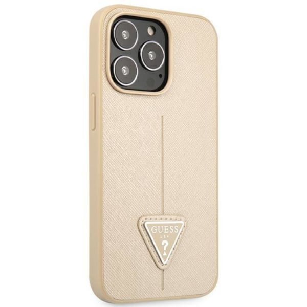 Guess iPhone 13 Pro/13 Skal Saffiano Triangle Logo - Beige