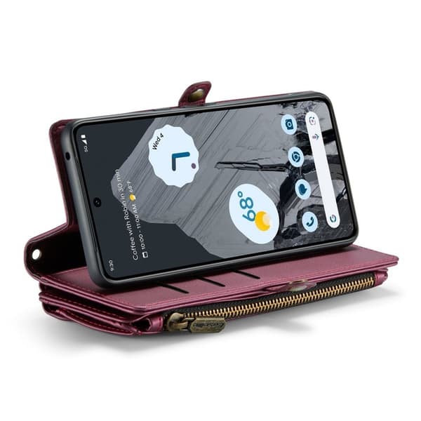 CASEME Plånboksfodral Konstläder till Google Pixel 8 Pro - Vinröd